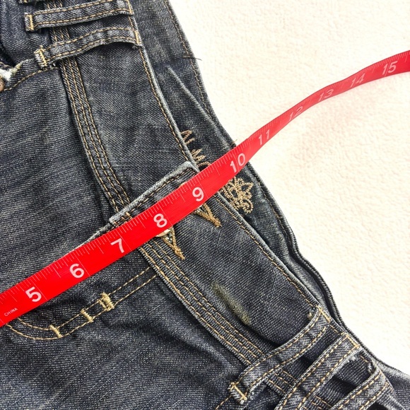 Almost Famous Lowrise Super Whisker Faded Denim Straight Leg Western Jean (15) - Picture 12 of 15